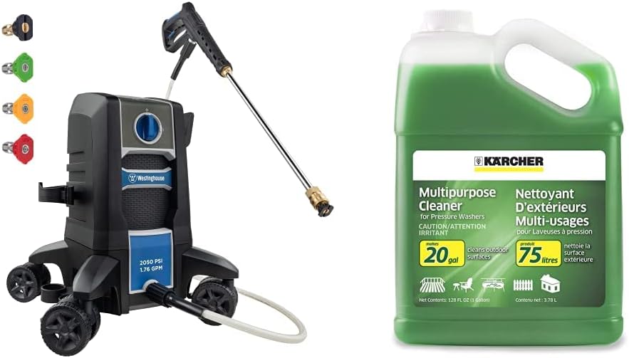 Electric Pressure Washer, 2050 Max PSI 1.76 Max GPM, 1 Gallon Cleaning Soap Concentrate U2074