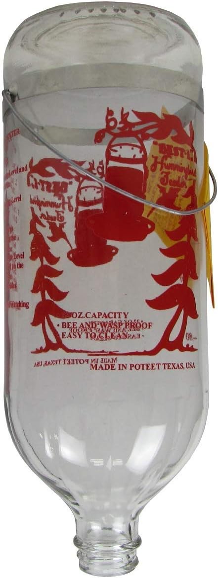32 Ounce Glass Bottle Hummingbird Feeder M829