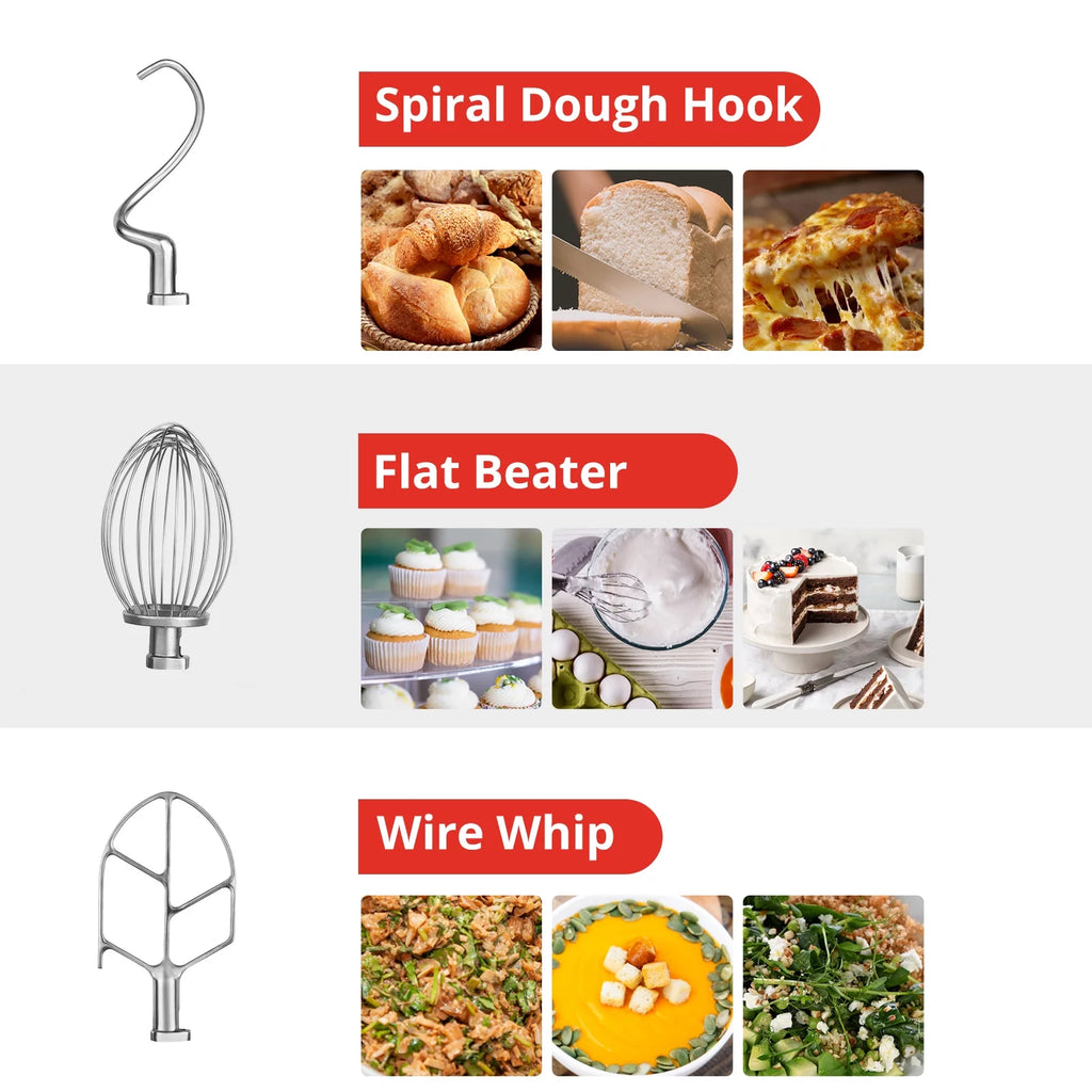 15Qt 600W 3-Speed Commercial Stand Mixer with Stainless Steel Bowl, Dough Hook, Whisk, Safety Guard Z756450