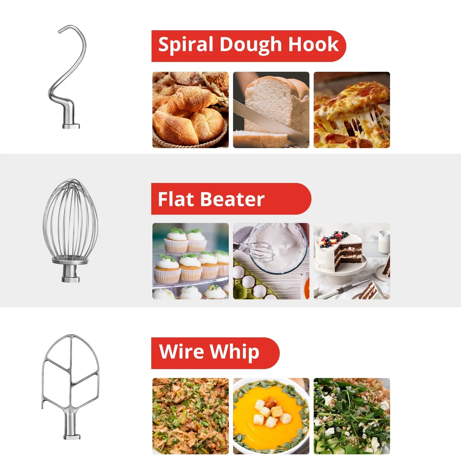 15Qt 600W 3-Speed Commercial Stand Mixer with Stainless Steel Bowl, Dough Hook, Whisk, Safety Guard Z756450