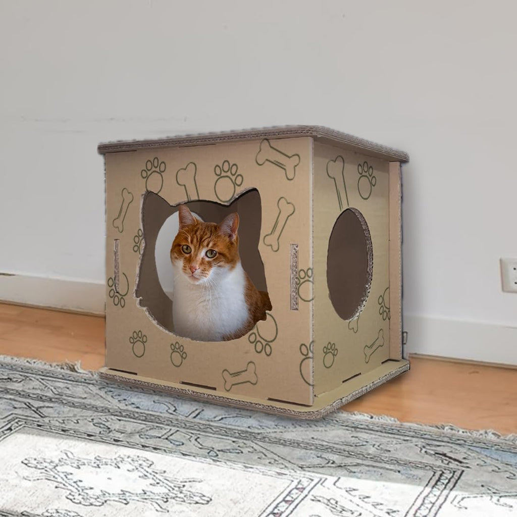 Corrugated Cardboard Cat Scratcher House Y31830