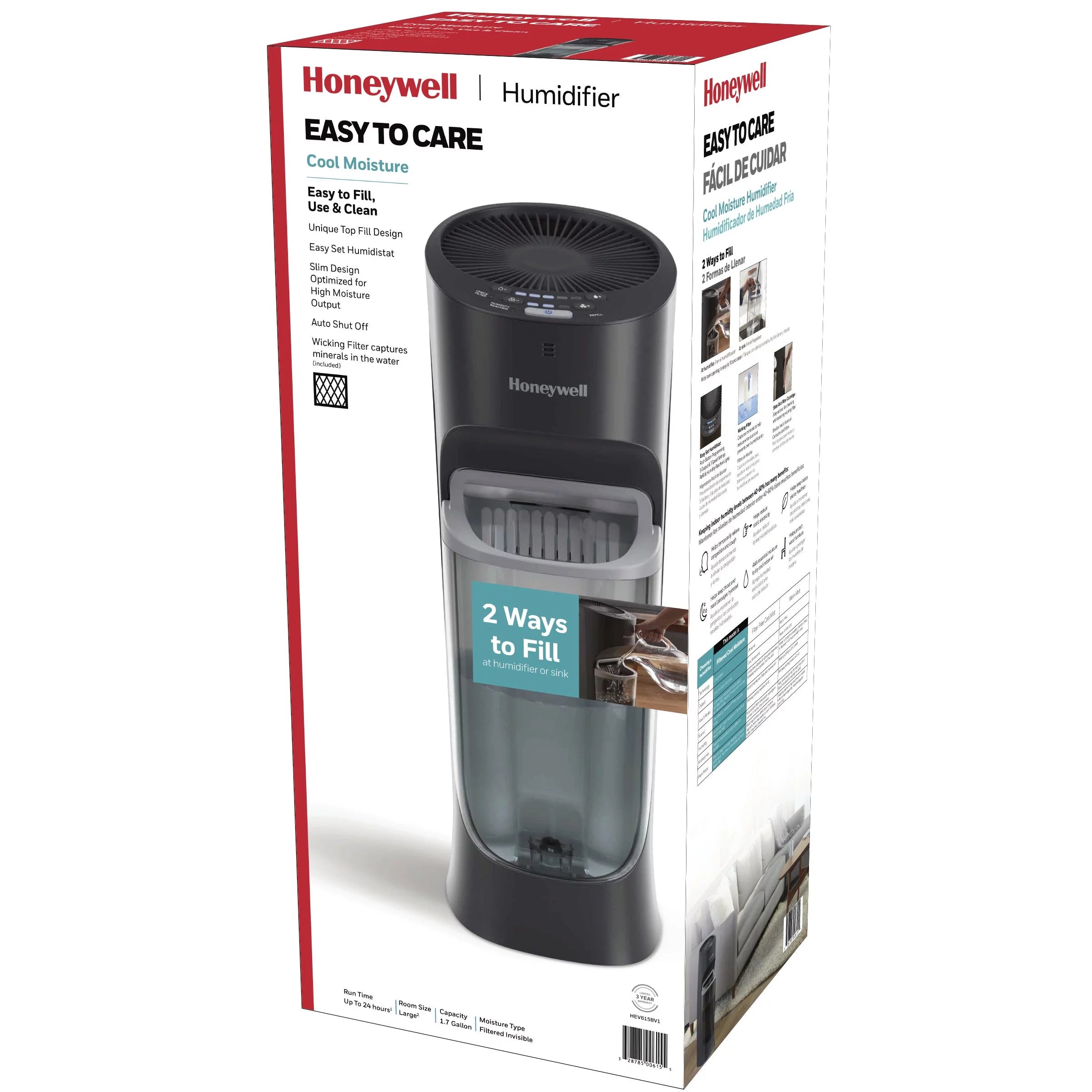 Black 1.7 gal Tower Humidifier J515