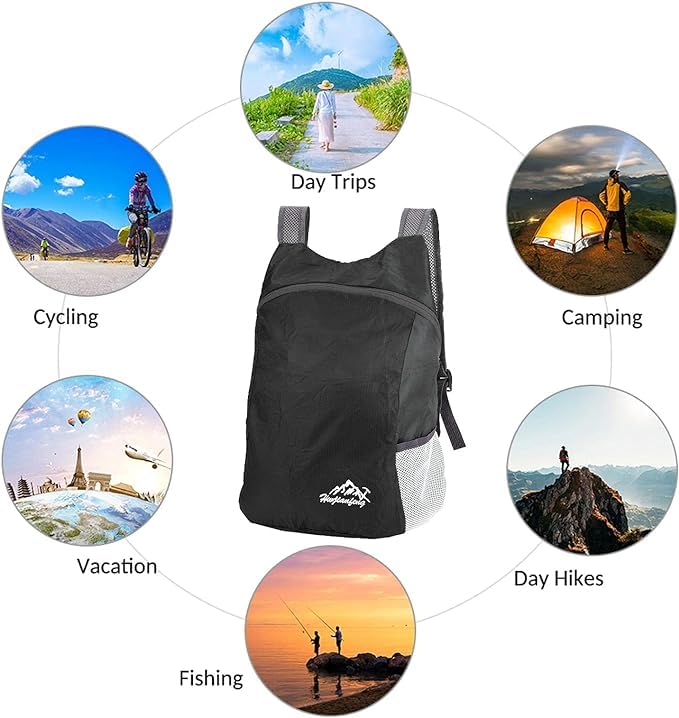 20L Ultralight Foldable Backpack Hiking Rucksack Water Resistant Travel Daypack C17096
