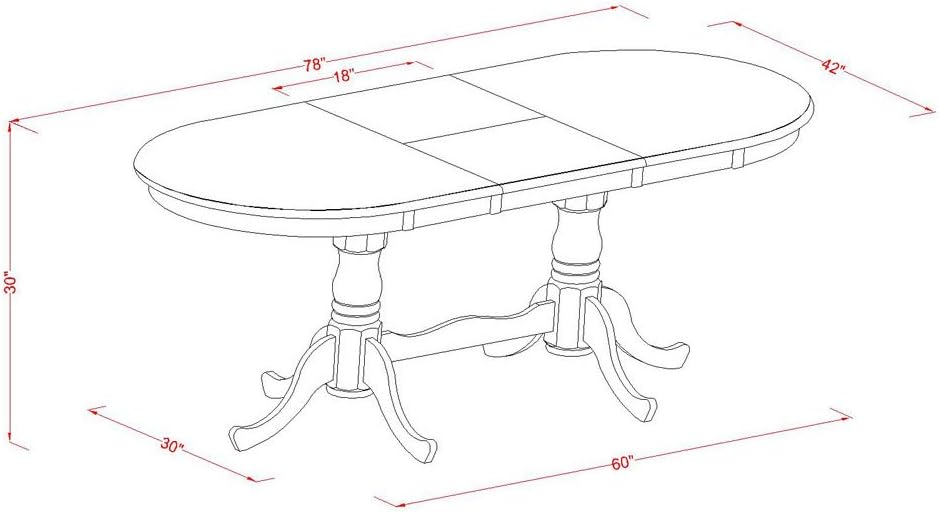 7 Piece Oval Dining Table with Butterfly Leaf and 6 Wood Seat Chairs, Black & Cherry L15250