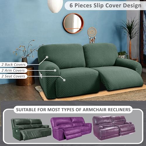 8-Piece Dark Grey Reclining Loveseat Sofa Cover V221457