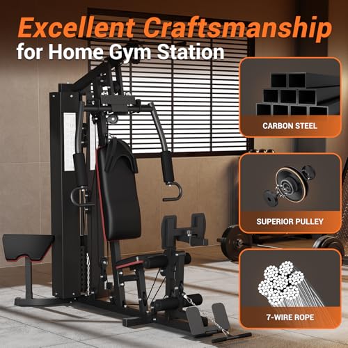 Multifunctional Home Gym Equipment with 150LBS Weight Stack U115