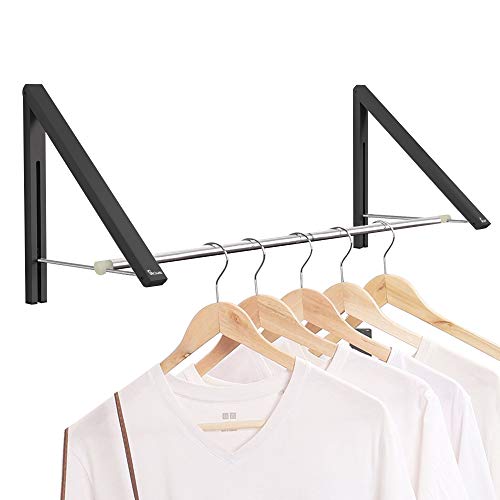 White Wall Mounted Folding Aluminum Clothes Drying Rack B94126