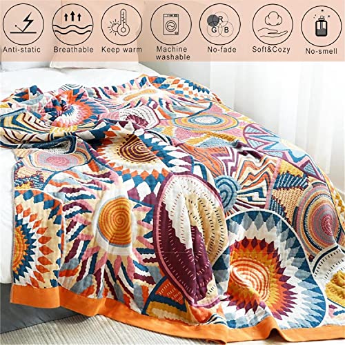100% Cotton KnitWoven Throw Blanket 78''Wx 90''L Z8544
