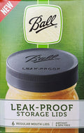 Black Plastic Leak-Proof Lids for Canning Jars, 6/Pack I123