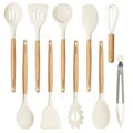 10 pcs Silicone Cooking Utensils Set with Wooden Handle H9834