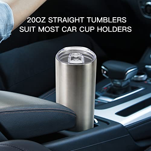 10 Pack 20oz Stainless Steel Vacuum Insulated Tumblers with Lid and Straw P9223