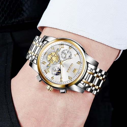Stainless Steel Analog Quartz Moon Phase Watch N739349