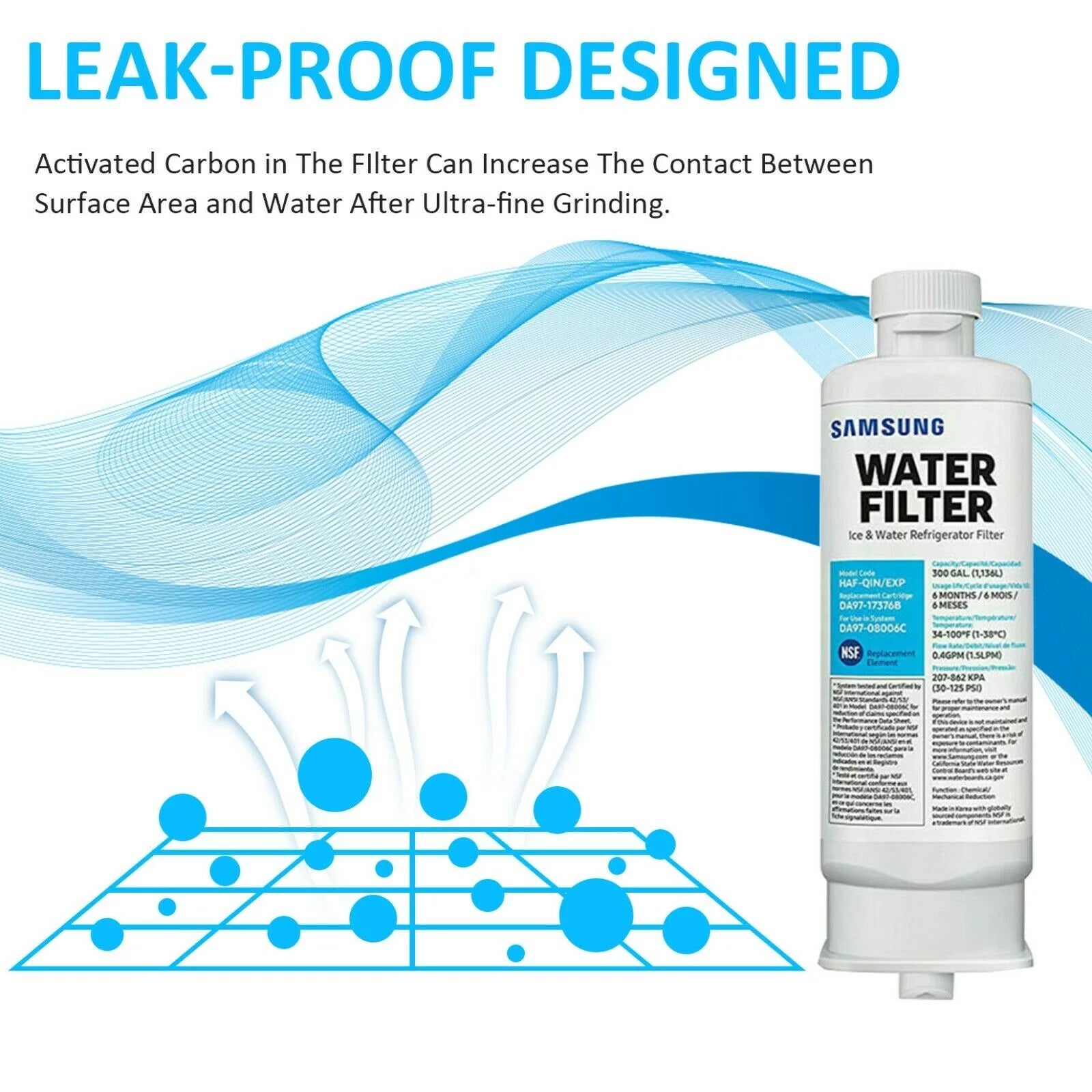2 Pcs Refrigerator Water Filter S938
