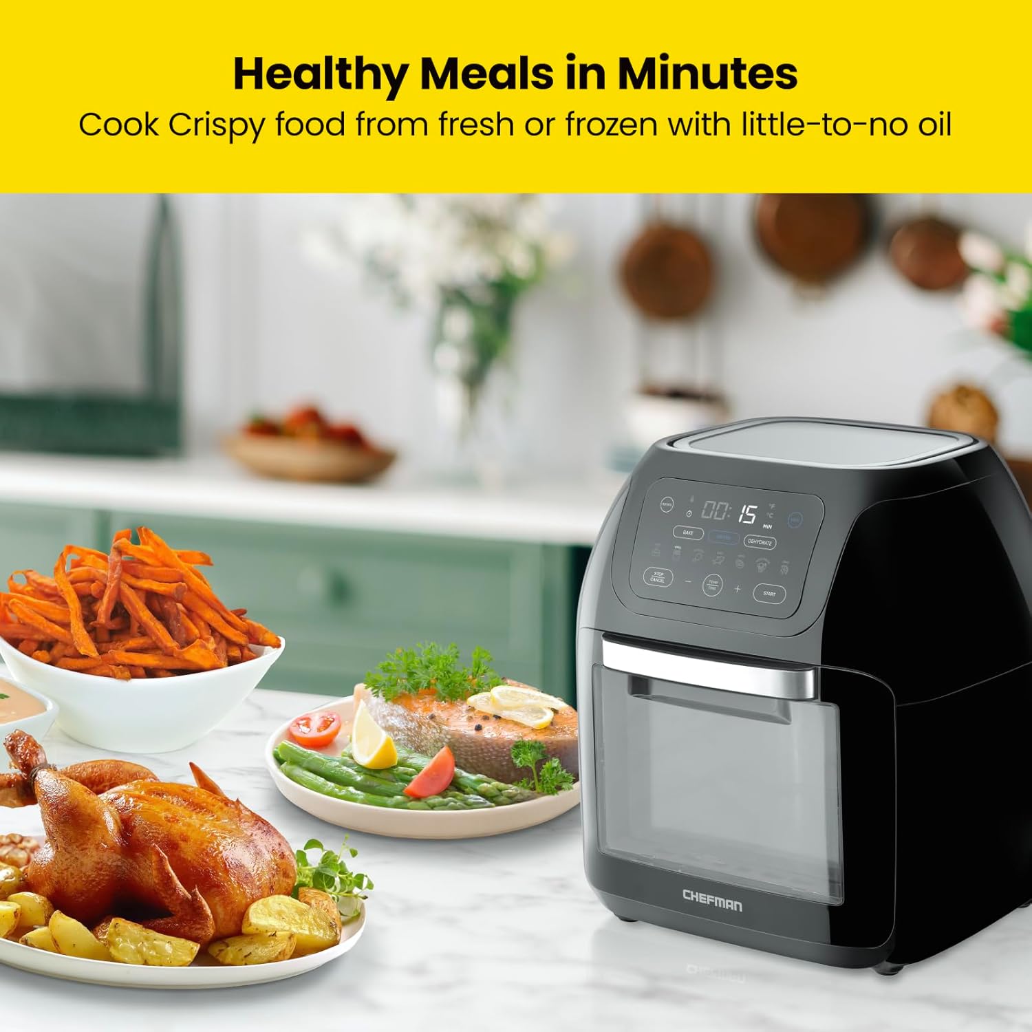 2 Qt Digital Air Fryer with Rotisserie T278
