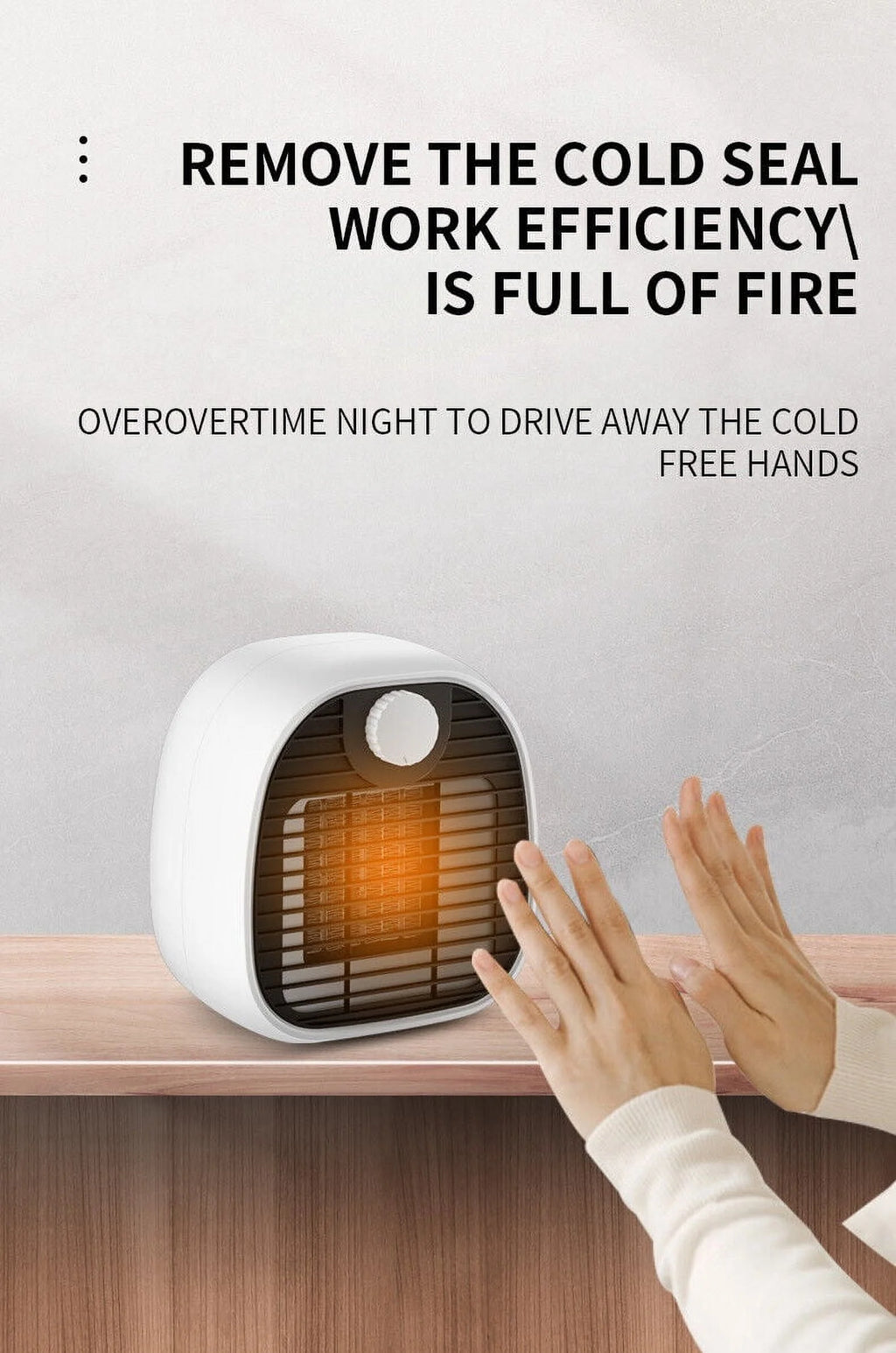 White Ceramic Electric Heater 1000W PTC K1279