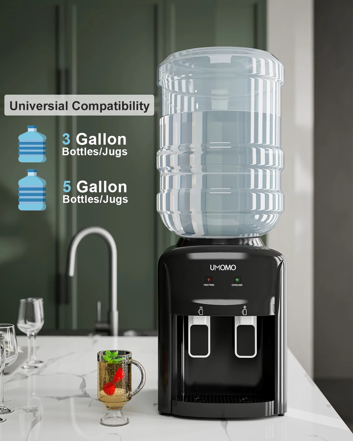 Black Top Loading Water Cooler Dispenser, Hot & Cold Water L867