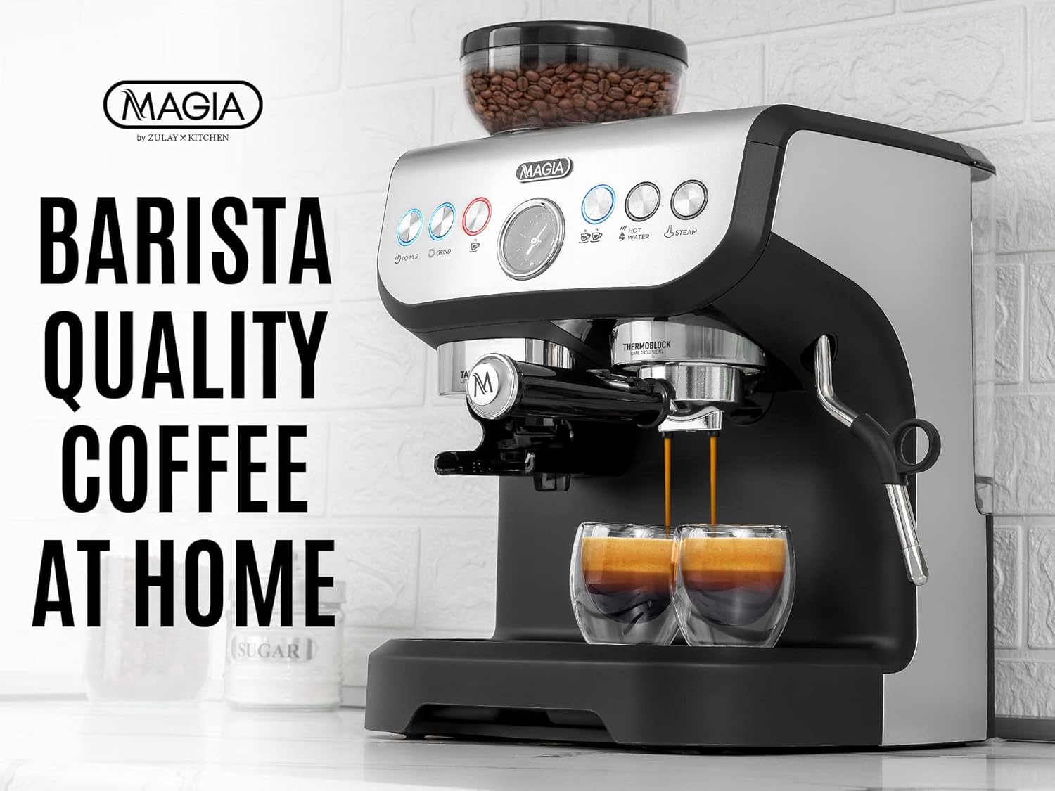 Manual Espresso Machine with Grinder and Milk Frother C5960