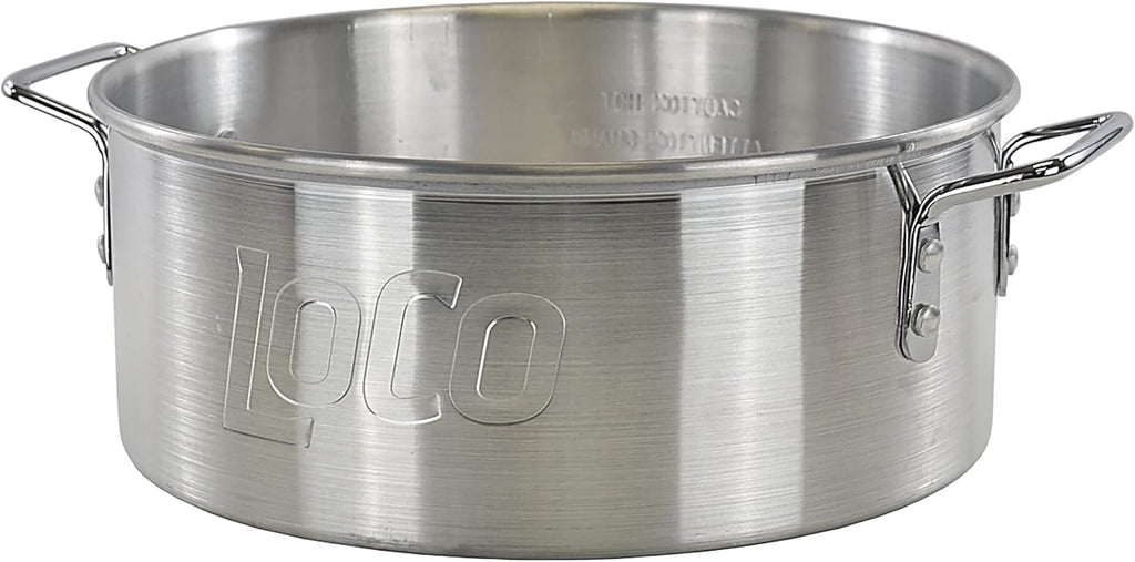 30 Quart Aluminum Circular Pots Kit with Basket Lift Hook and Lid Y86489