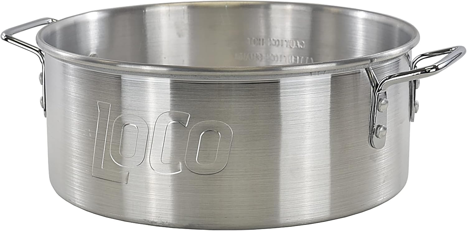 30 Quart Aluminum Circular Pots Kit with Basket Lift Hook and Lid Y86489