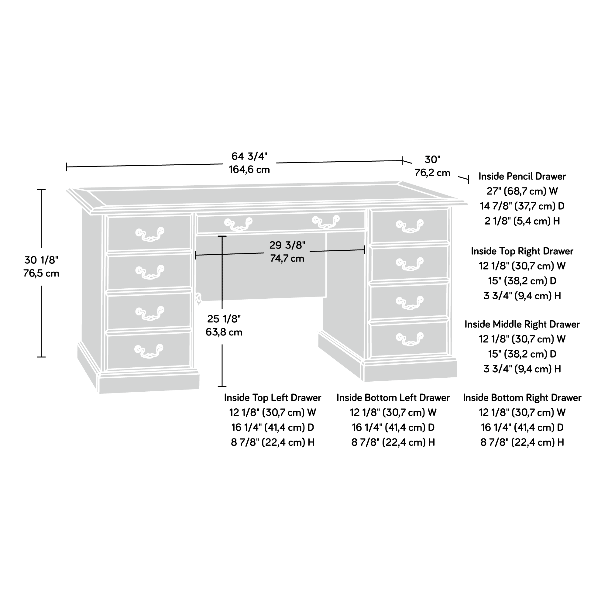 Classic Cherry Finish Executive Desk R743443