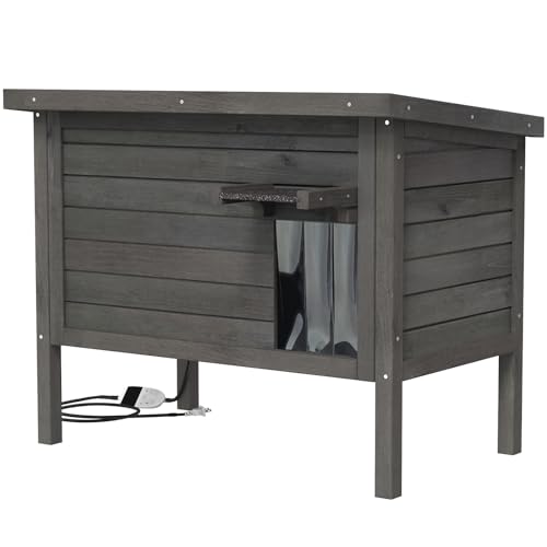 Outdoor Feral Cat House Heated Cat Shelter with Insulated Foam 34.5"X21.5"x27.2" C55198