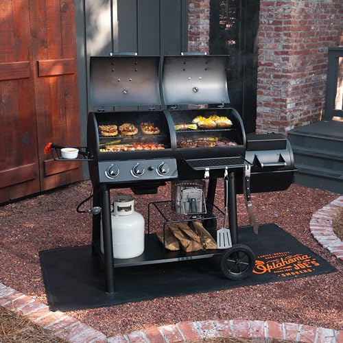 Black Charcoal and Gas Smoker & Grill Y36487