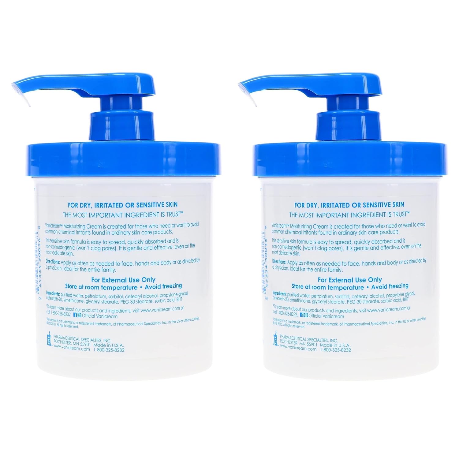 16 oz Pack of 2 Skin Cream with Pump Dispenser O8636