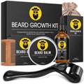 Beard Growth Kit with Beard Growth Oil (2 oz), Beard Balm and Comb T2329