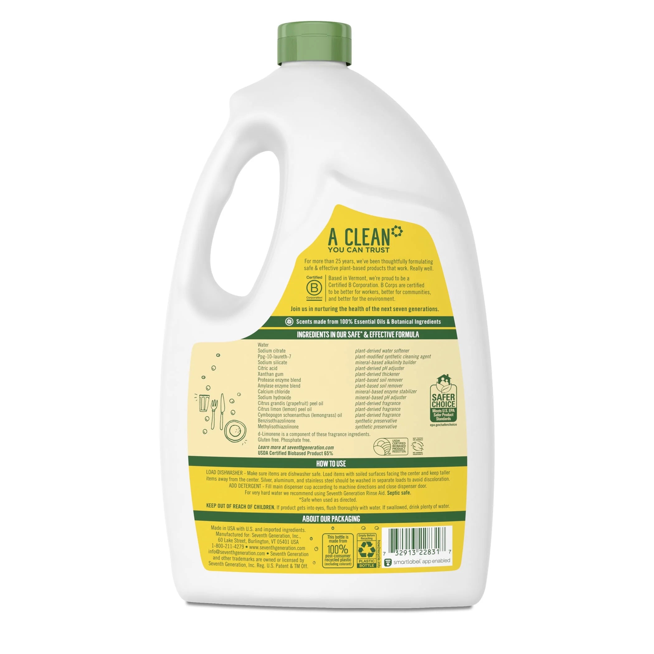 Lemon Dishwasher Detergent, 70 oz R908298