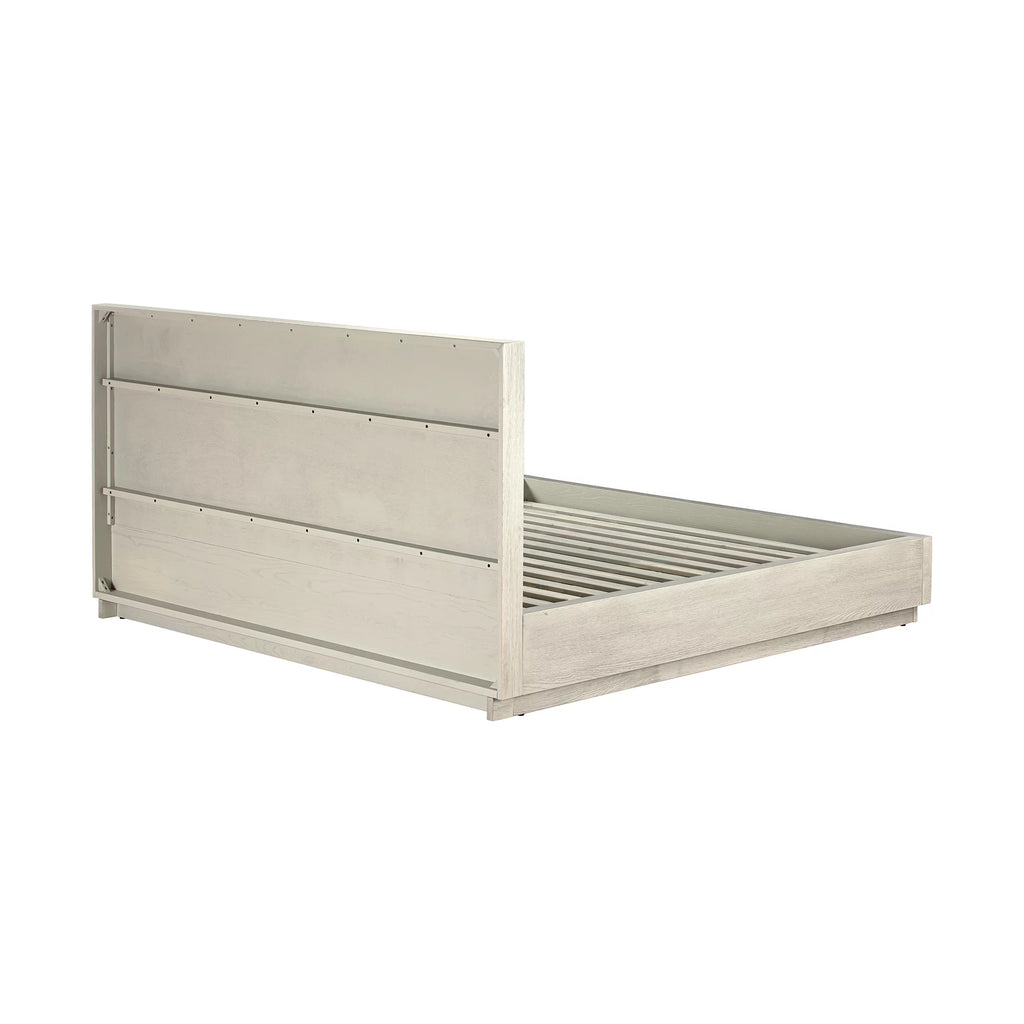 Grey Oak Wood Queen Platform Bed Frame Q120