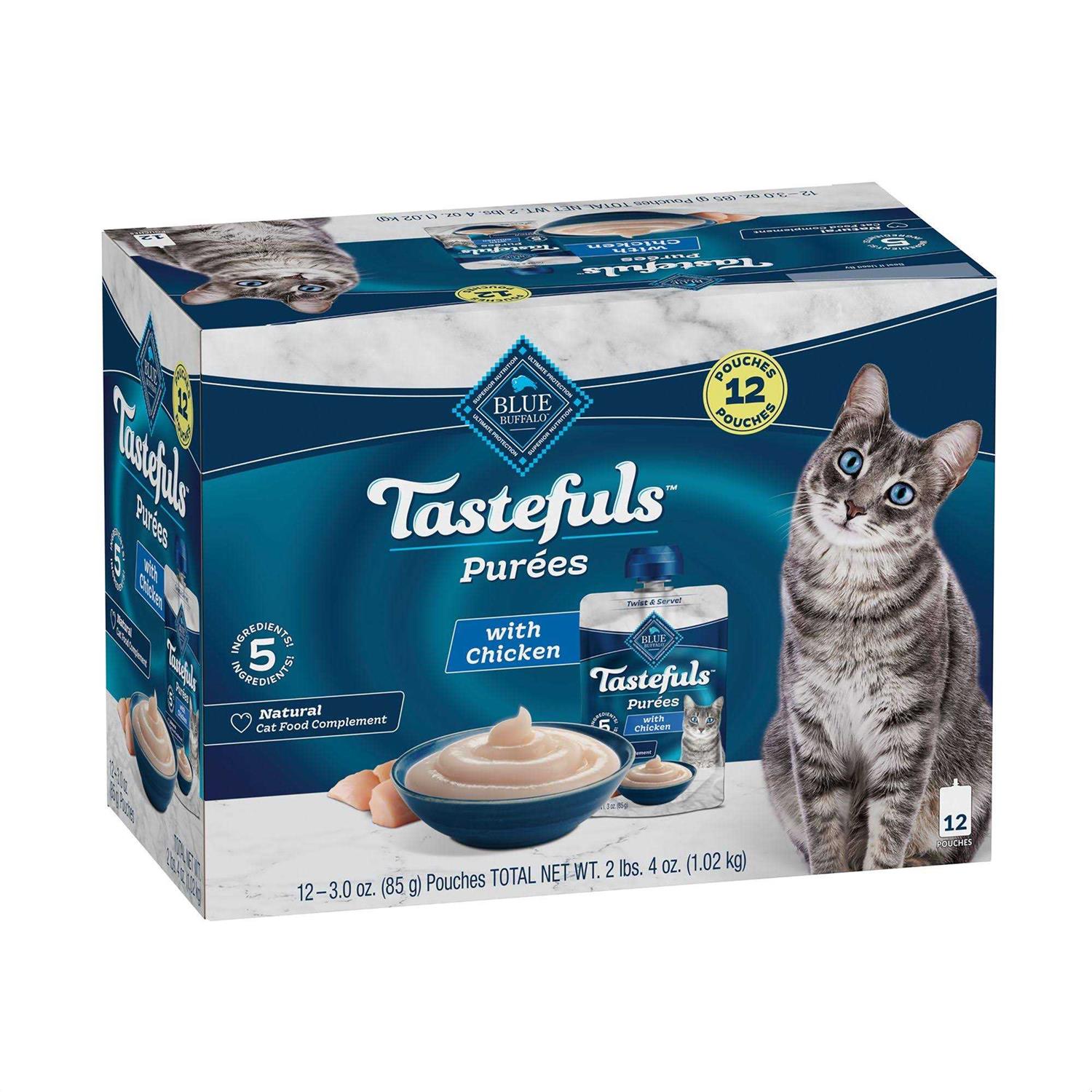 Blue Buffalo Tastefuls Purees Adult Cat Food Topper 12 CT W747