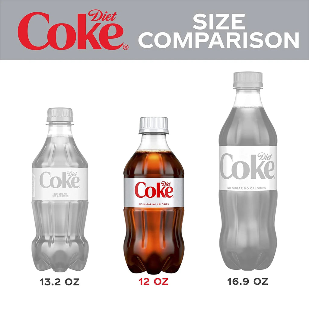 12 Fl Oz 8 Pack Bottles Diet Coca-Cola Soda Pop K4847