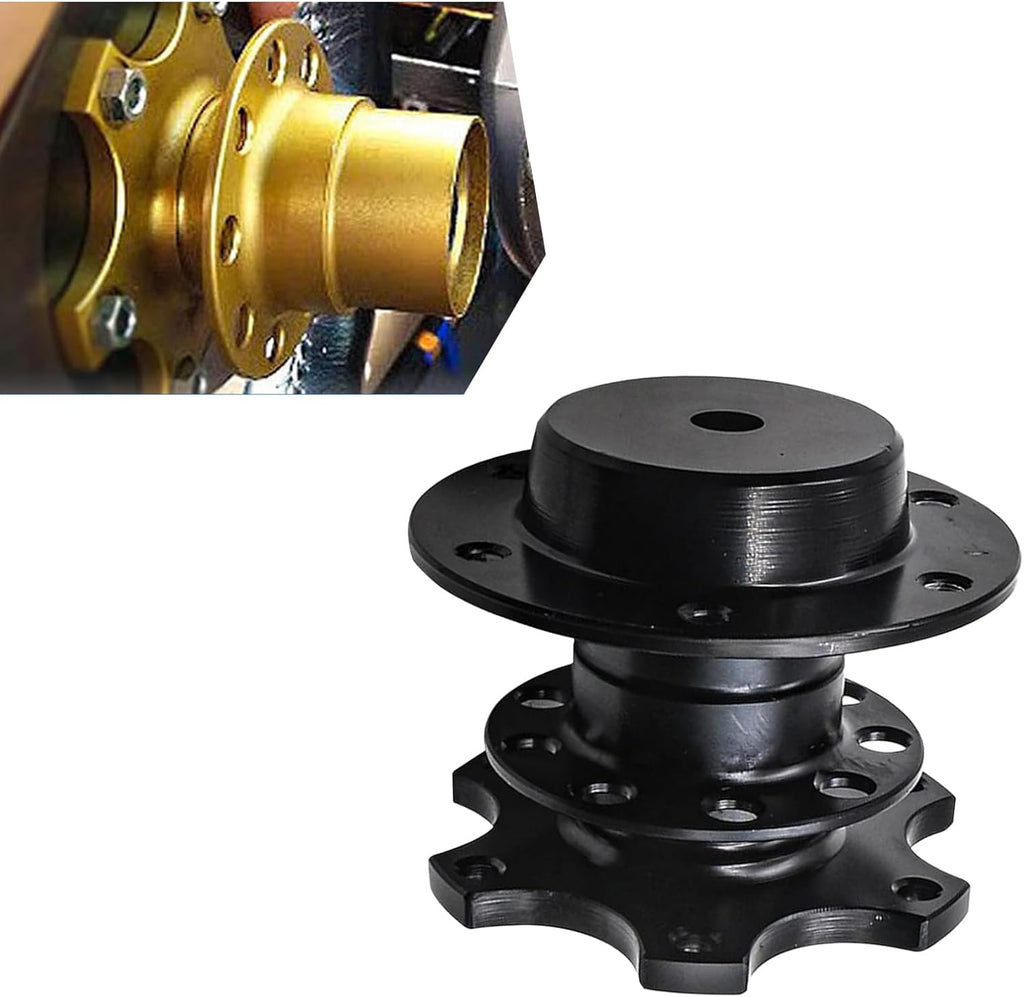 Black 6 Hole Quick Release Steering Wheel Hub Adapter X172462