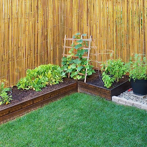 6ft x 8ft x 0.4" Natural Bamboo Fence Rolled Bamboo Fencing S211