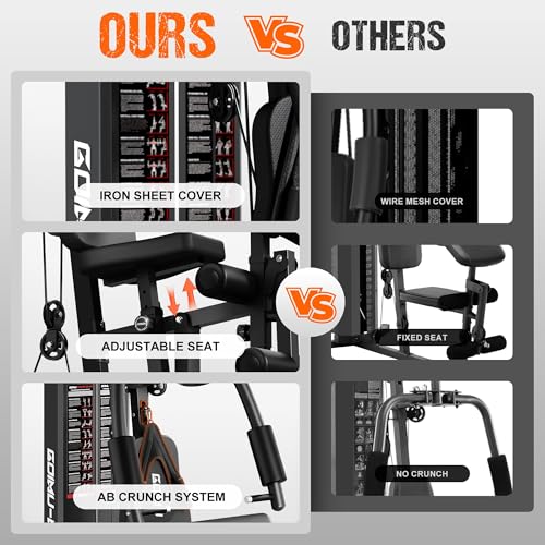 Multifunctional Home Gym Equipment with 140LBS Weight Stack E7705