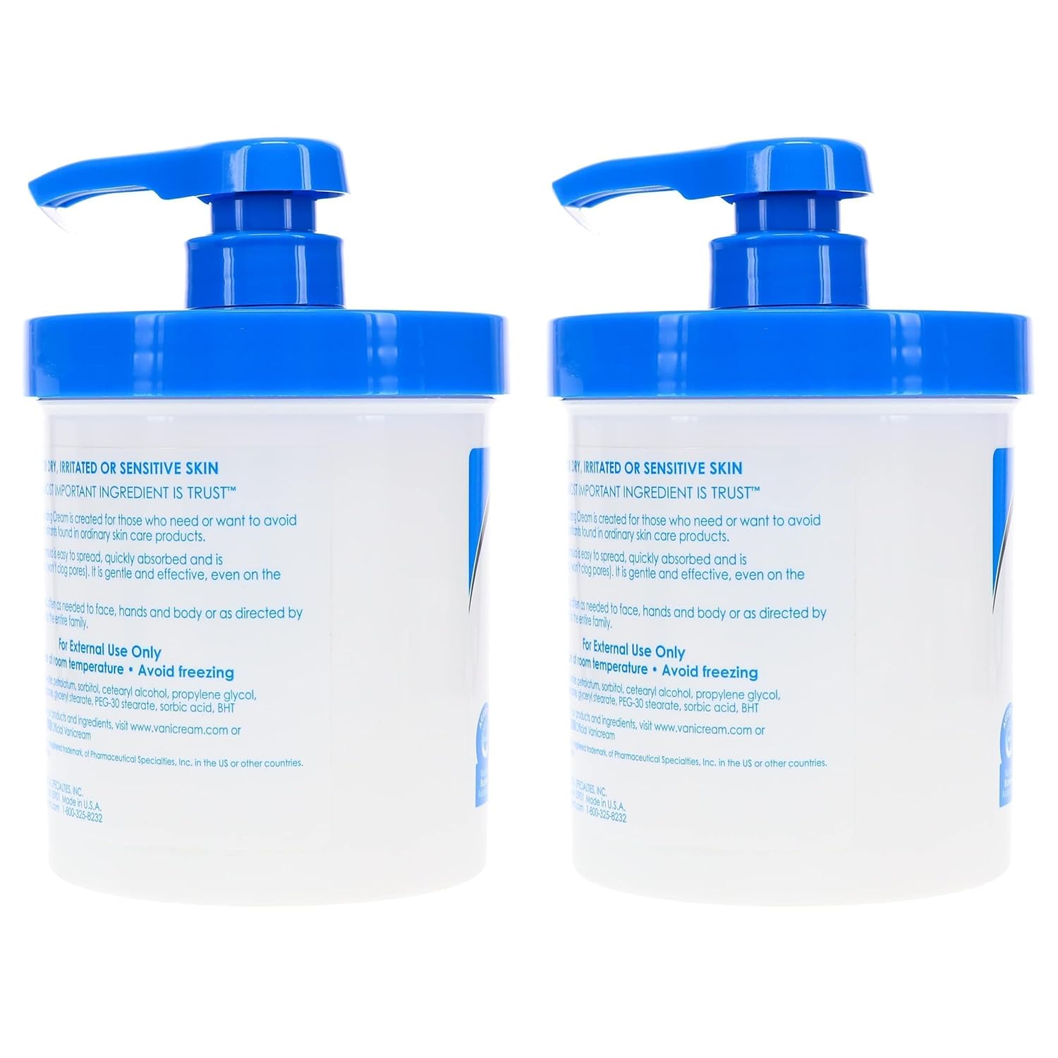 16 oz Pack of 2 Skin Cream with Pump Dispenser O8636