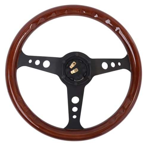 14" Wood Grain Steering Wheel with Horn Button 6 bolts U6847