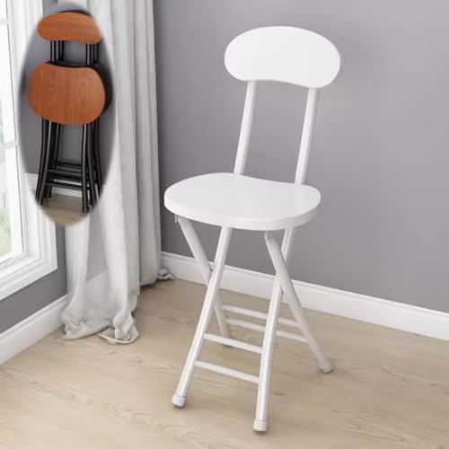 White Oak Folding Stool with Backrest N8390