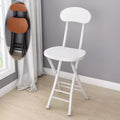 White Oak Folding Stool with Backrest N8390