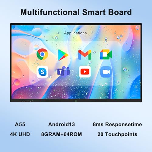85″ 4K UHD Touchscreen Electronic White Board with Camera Android 13 K896