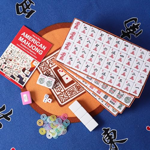 Mahjong Tile Set with 166 Numbered Ivory Tiles X433