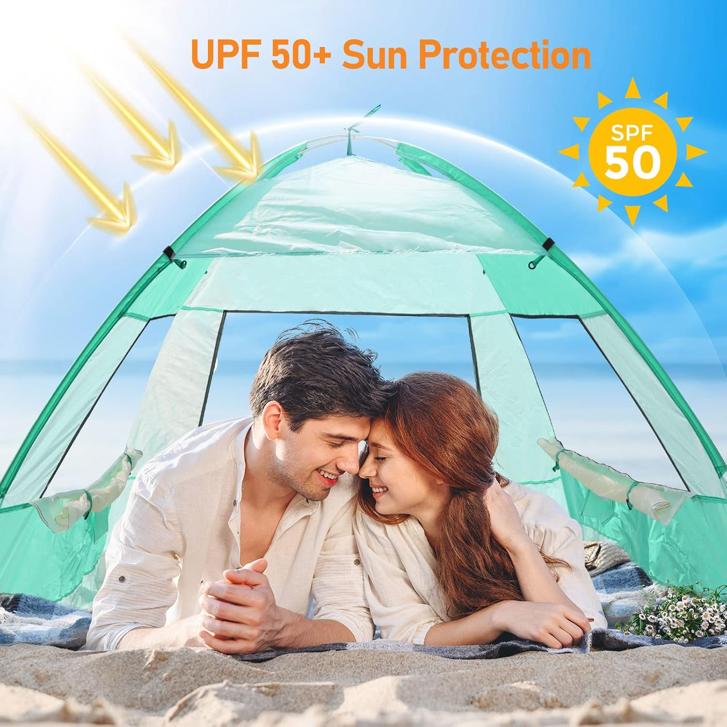 Green 2 Person Pop Up Beach Tent C203821
