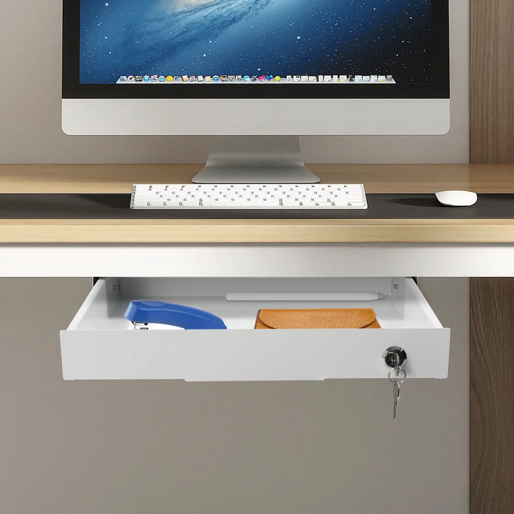Under Desk Mounted Sliding Pull-out Drawer Storage Organizer M410772