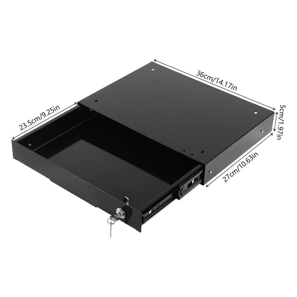 Black Sliding Drawer Storage Tray with Keys A4529