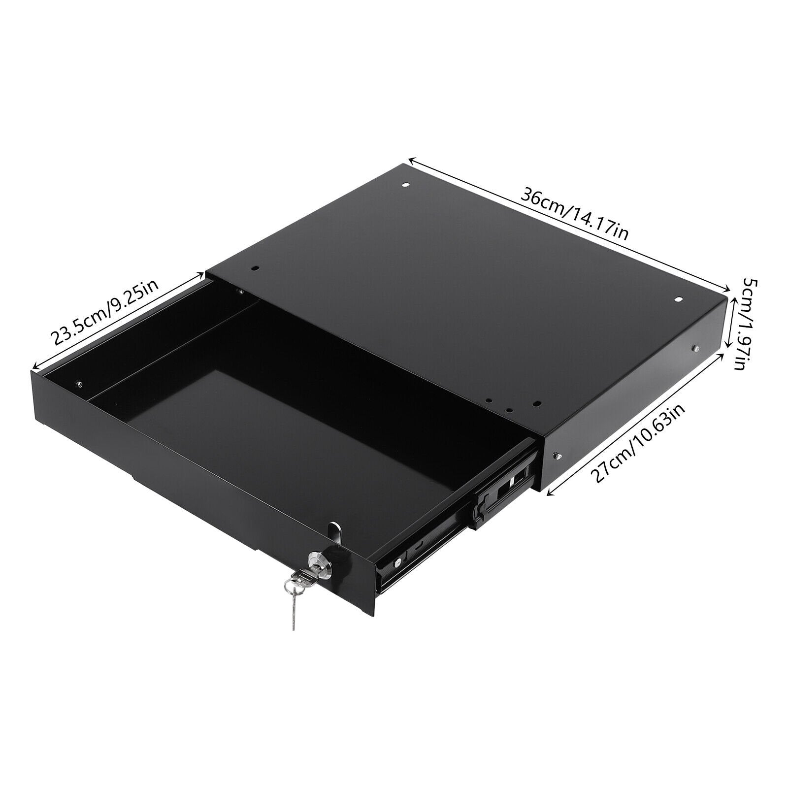 Black Sliding Drawer Storage Tray with Keys A4529