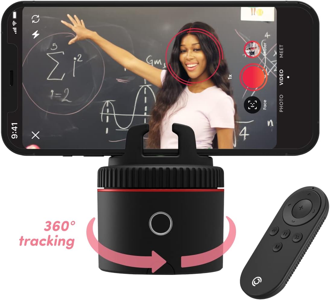 Pivo Pod One Starter Pack (Pod Red) - Content Creation Basic Set - 360° Auto Tracking - Mount & Case - Selfie Vlogging Face & Body Tracking K241842