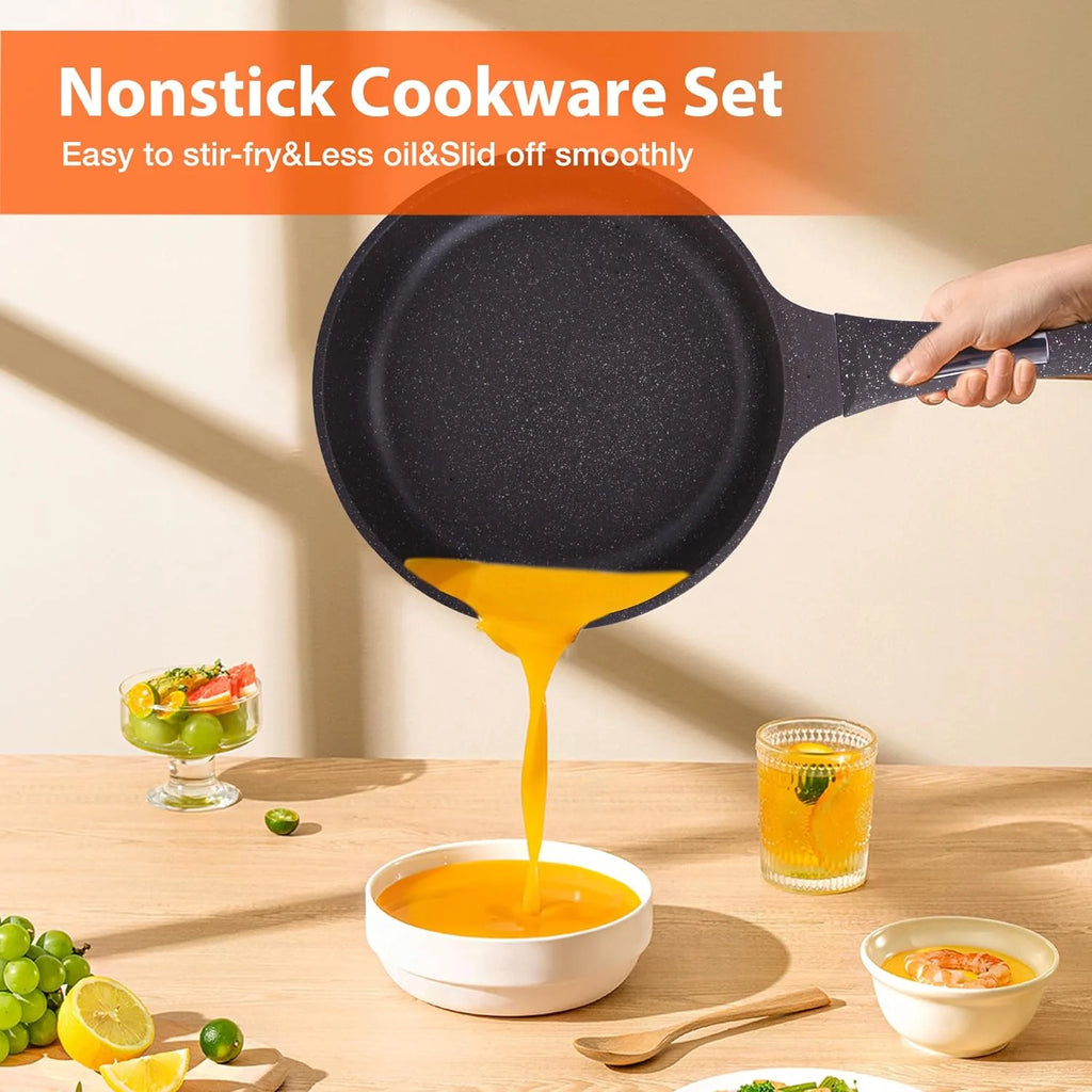 Black 8 Piece Nonstick Cookware Set L2528
