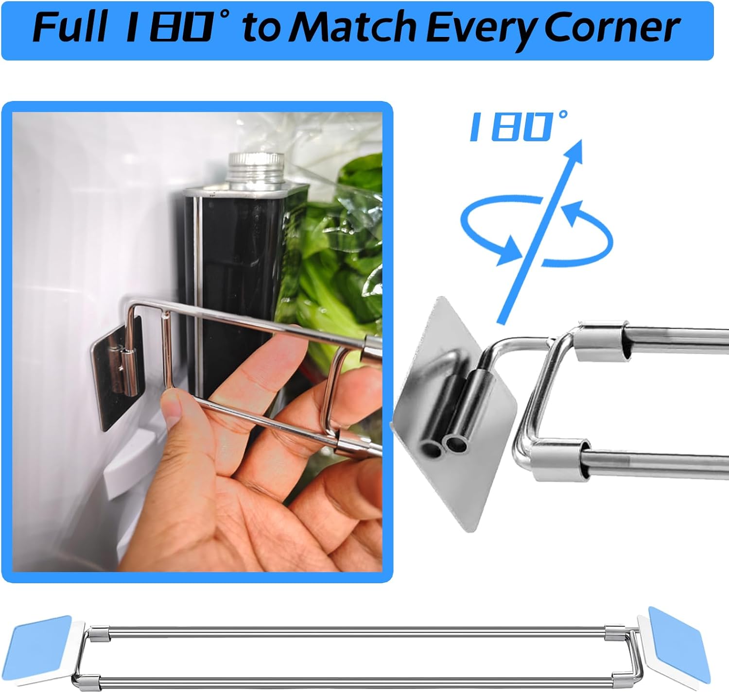 Stainless Steel Adjustable Refrigerator Tension Rods (2 Pack) Z849885