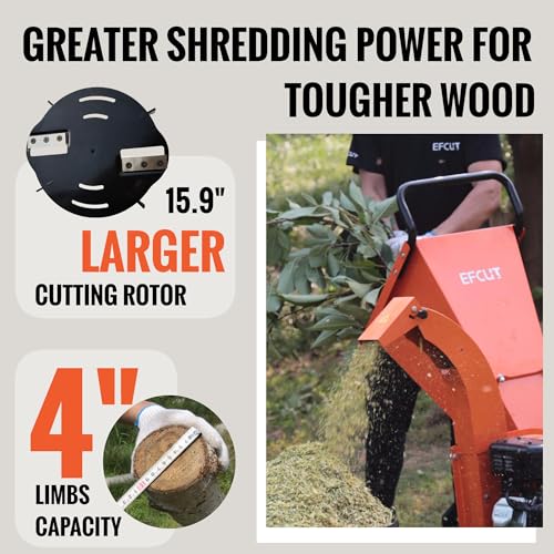 7 HP 212cc Gas Powered Wood Chipper Shredder Mulcher J97954