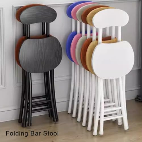 White Oak Folding Stool with Backrest N8390